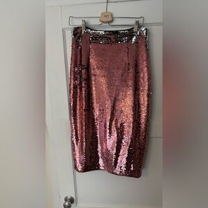 New York & Company Rose Sequin Pencil Skirt